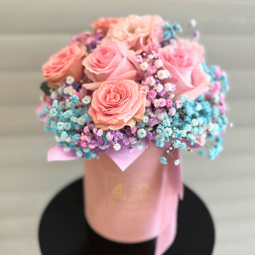 flower box z różami