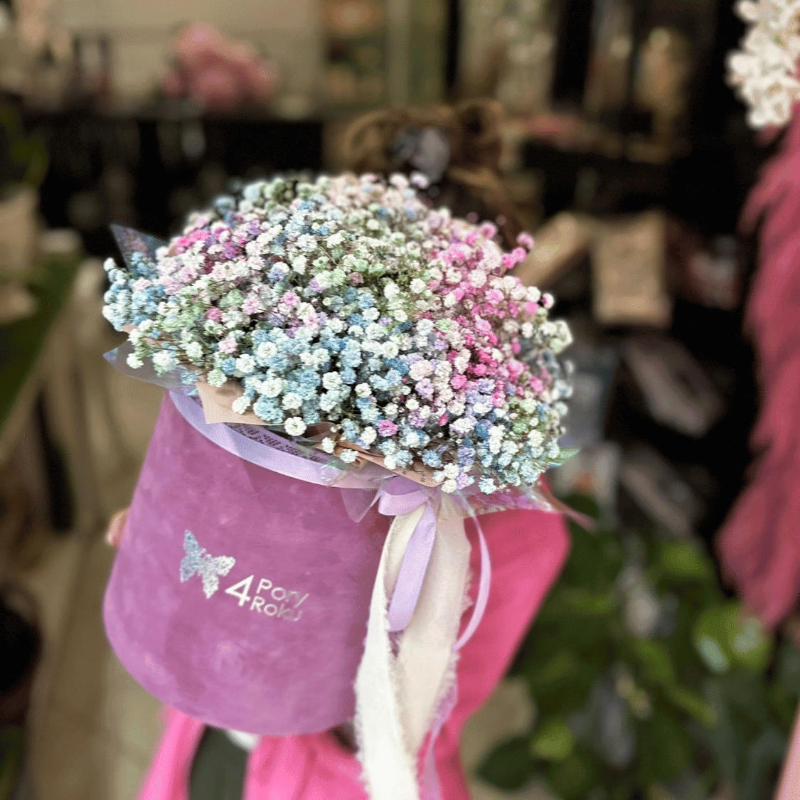 flower box z gipsówki średni