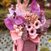 różowy flower box pink heaven z anturium