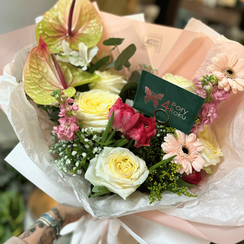 bukiet kwiatów z anturium