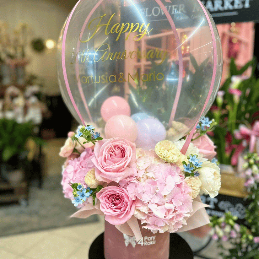 flower box z balonem