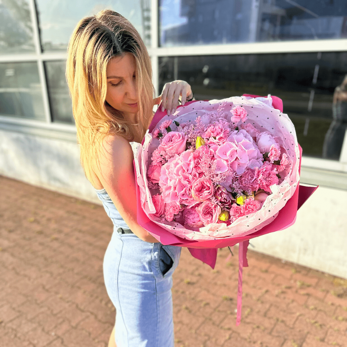 bukiet hortensja różowa