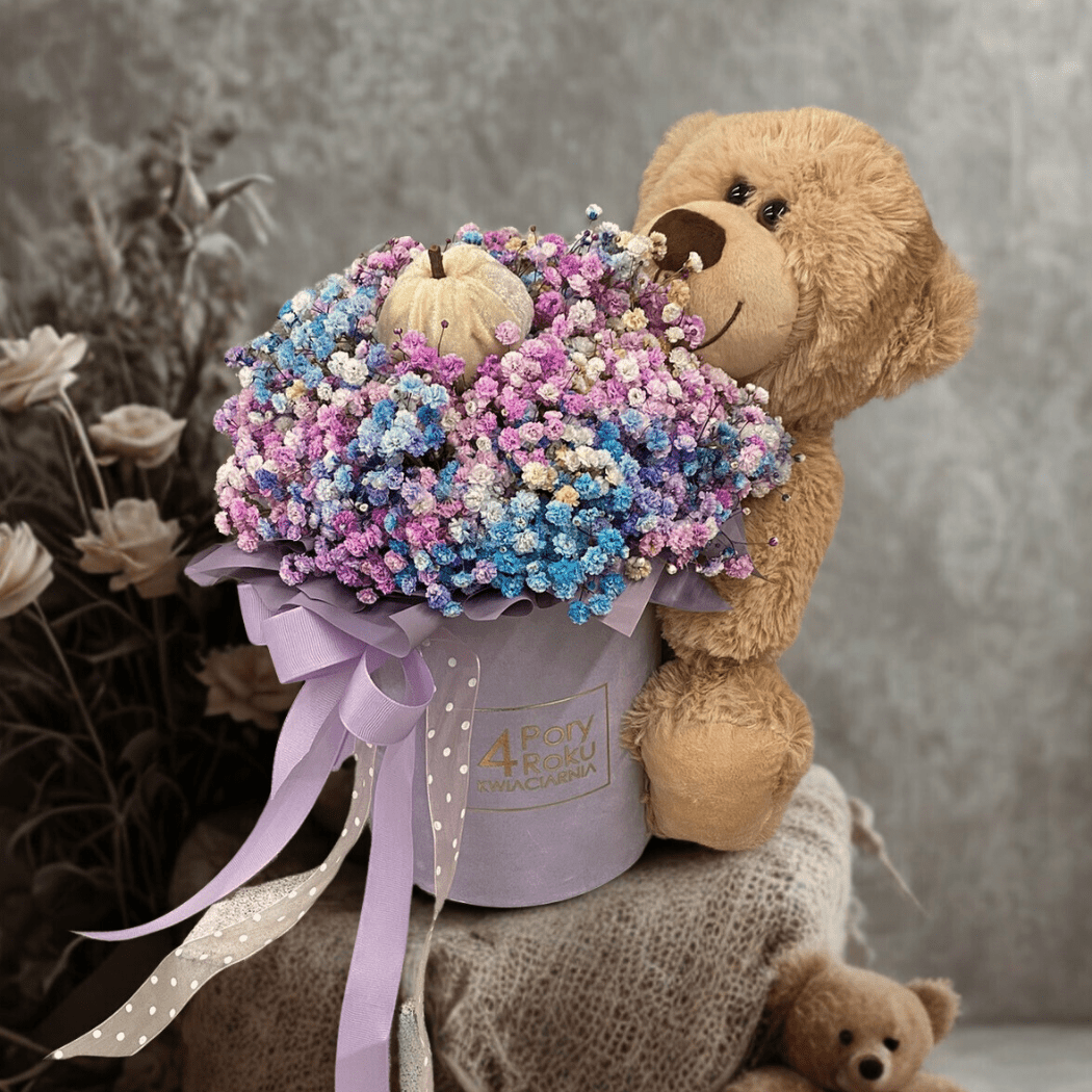 kolorowa gipsówka pluszowy miś