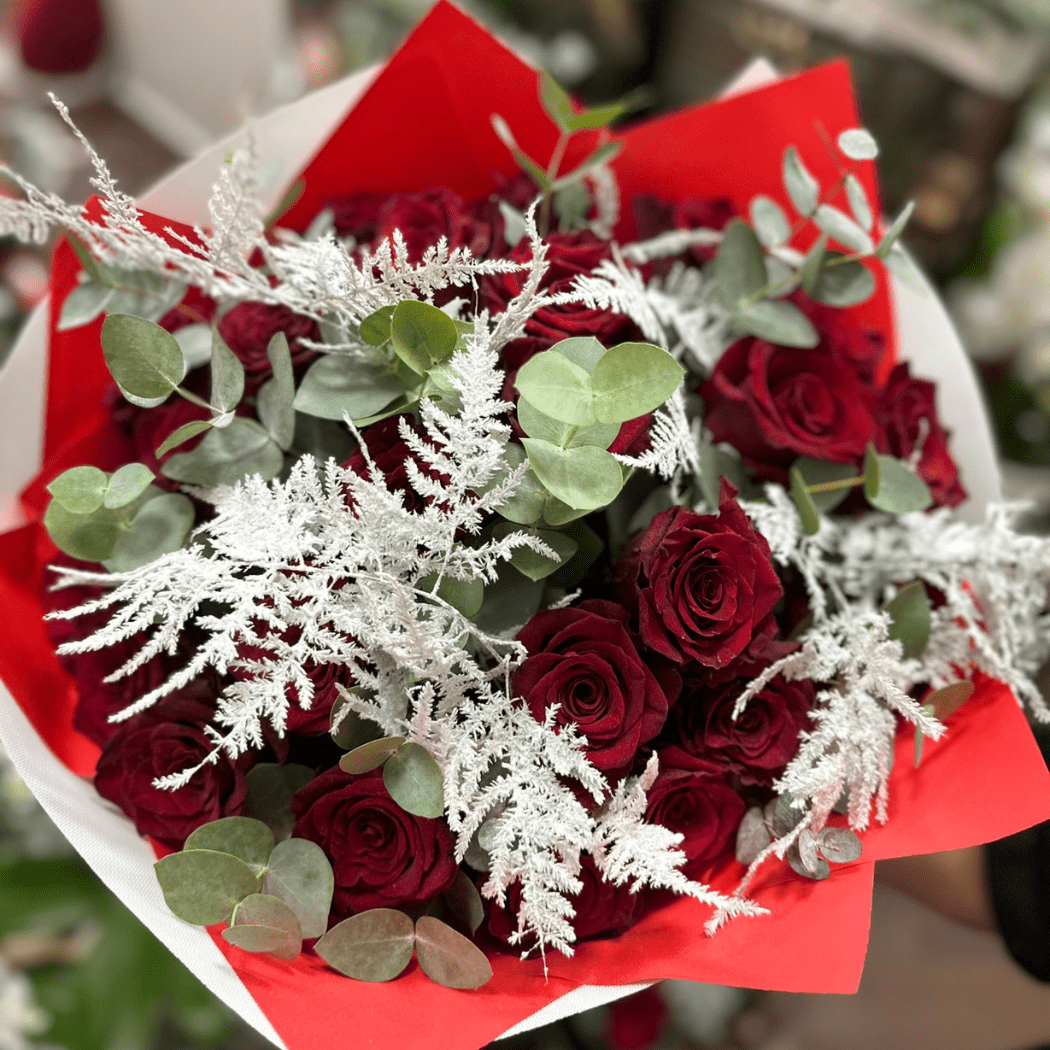 bukiet zimowy róże 2