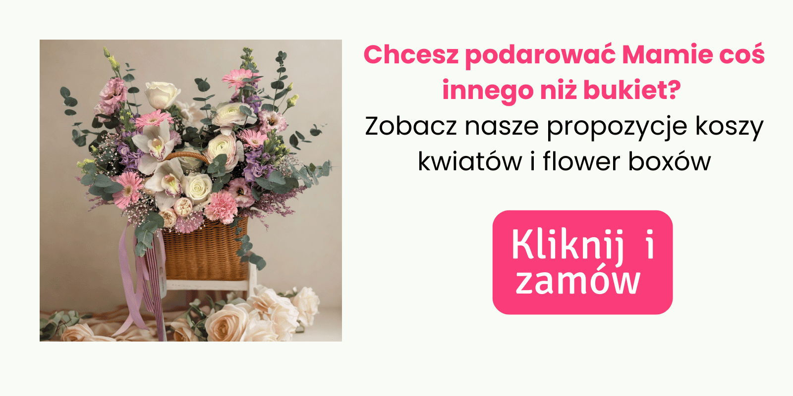 flower box na dzień mamy lub kosz kwiatów na dzień mamy