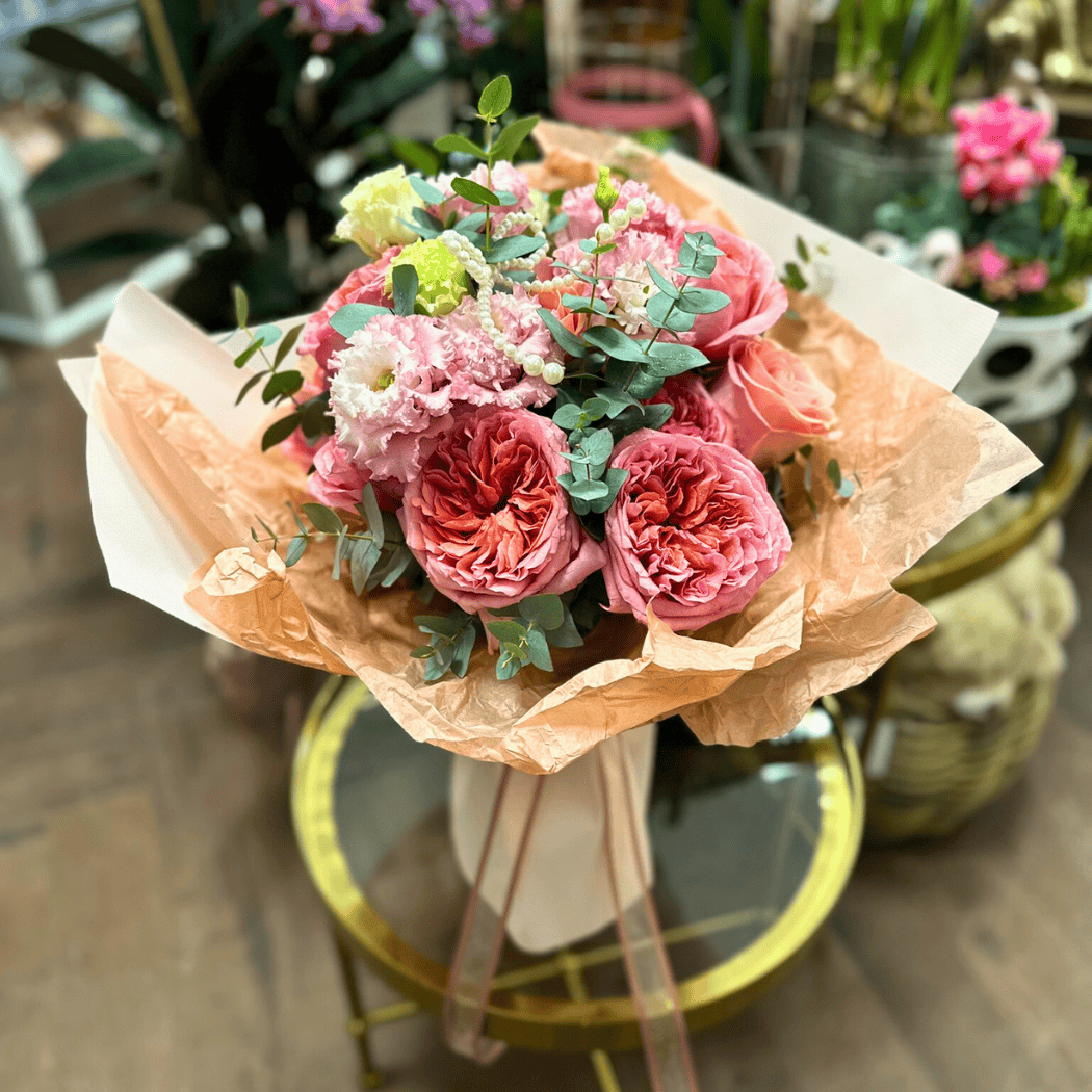 bukiet walentynkowy z różami różowe pink expression