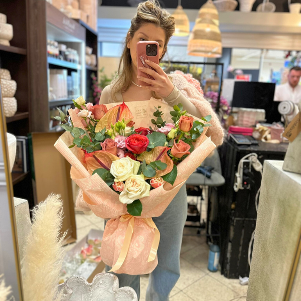 bukiet z anturium red classy