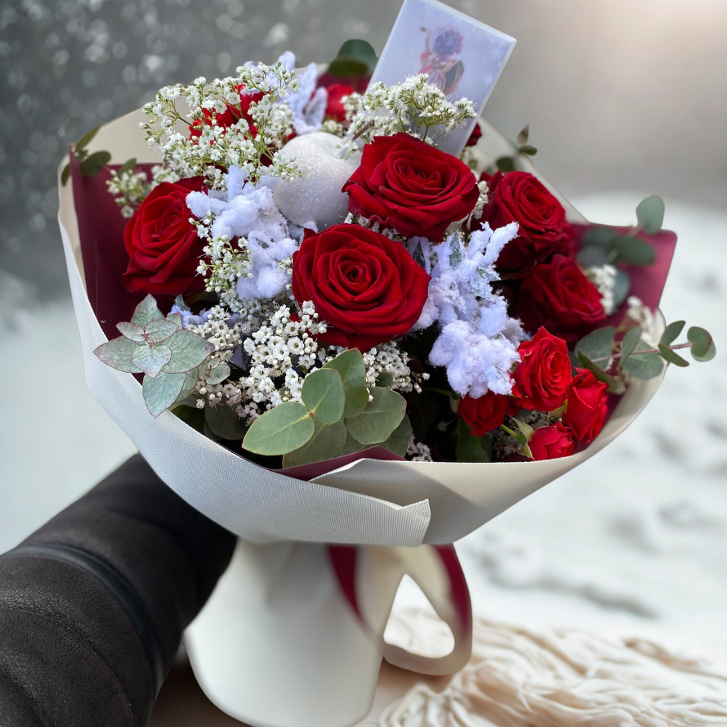 bukiet zimowy róże 3